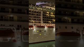 A rowdy MSC Fantasia leaving Barcelona
