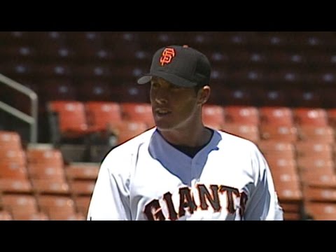 Joe Nathan records his first MLB strikeout