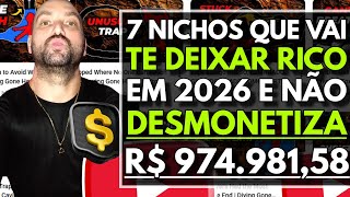 ✅ Nichos INÉDITOS│Os ÚNICOS 7 Nichos de Canal Dark Que Te Tornarão Rico em 2026 💰 NÃO DESMONETIZA!!