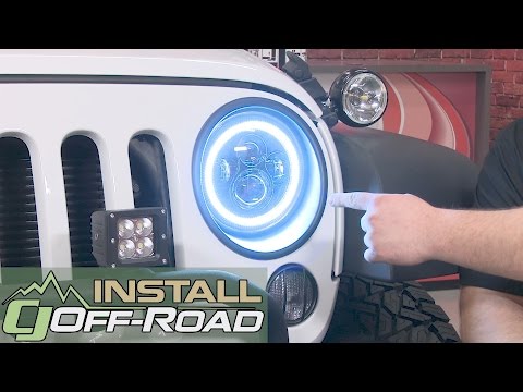 Jeep Wrangler JK Oracle Lighting Hlight LED Dual Projector 7" Blk w/White Halo 2007-18 Installation