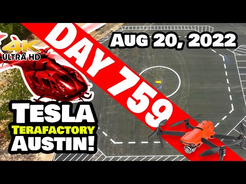 CYBER HELIPAD AT GIGA TEXAS! - Tesla Gigafactory Austin 4K  Day 759 - 8/20/22 - Tesla Terafactory
