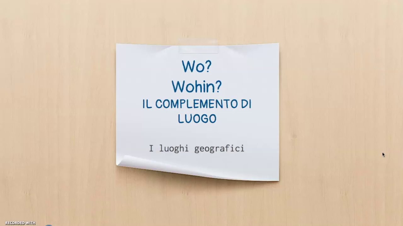 Watch Now Il complemento di luogo in tedesco: luoghi geografici Il complemento di luogo in tedesco: luoghi geografici