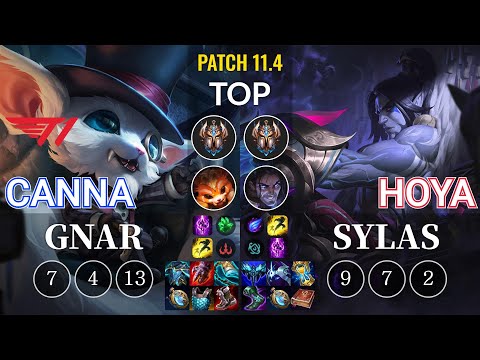 T1 Canna Gnar vs Hoya Sylas Top - KR Patch 11.4