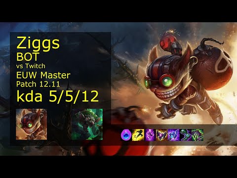 Rank 4 EUW Ziggs Bot: Ziggs vs Twitch