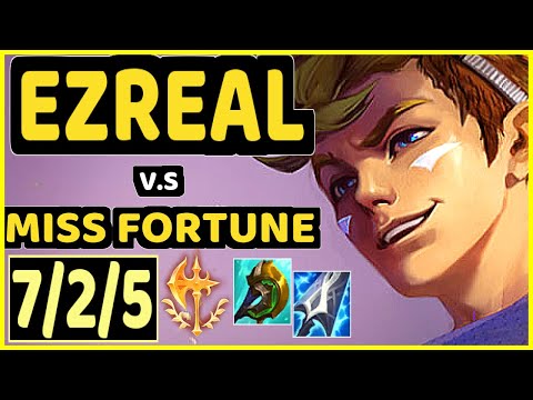 ABLE (EZREAL) vs MISS FORTUNE - 7/2/5 KDA BOTTOM ADC GAMEPLAY - KR Ranked GRANDMASTER