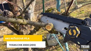 Akumulátorová reťazová píla TEXAS CHX 2000 (20V) s batériou a