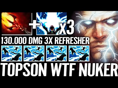 🔥 TOPSON Zeus DAGON MID WTF 3x Refresher — 130.000 Damage Strongest NUKER Dota 2 Pro