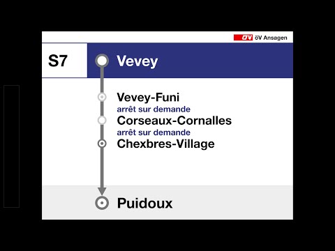 annonces CFF • S7 RER Vaud (Train des Vignes) • Vevey – Puidoux
