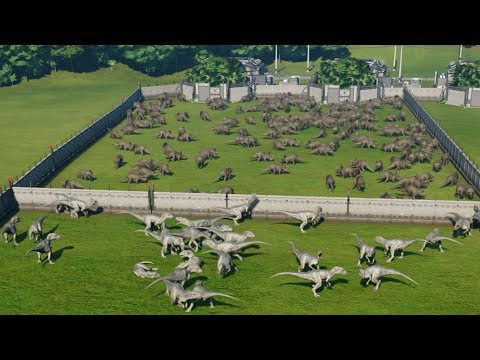 50 INDOMINUS REX vs 200 TRICERAPTORS - Jurassic World Evolution