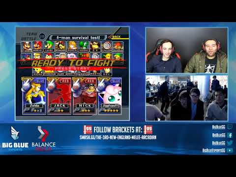 NE Melee Arcadian 3 - Spiff/dudutsai (Blue) vs. glock/Golden (Red) - SSBM Doubles WR3
