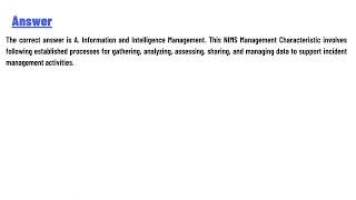 Which NIMS Management Characteristic follows established processes for gathering