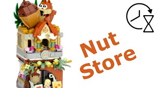 YouTube thumbnail: Nut Store Mini Modular | Speed Build & Review | Loz 1641 | Loz Street Mini | Lego -ish