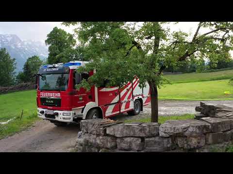 Übung der Freiwilligen Feuerwehr St. Koloman | MAN-Lkw, Feuerwehrfahrzeug, Österreich, Salzburg