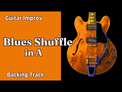 Blues Shuffle in A - Guitar Backing Track Jam - Medium Tempo