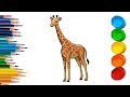 Giraffe coloring pages | colouring animals page | Animals Colour pages for kids