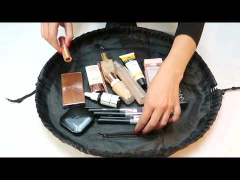 Ané Drawstring Flatlay Makeup and Cosmetics Bag