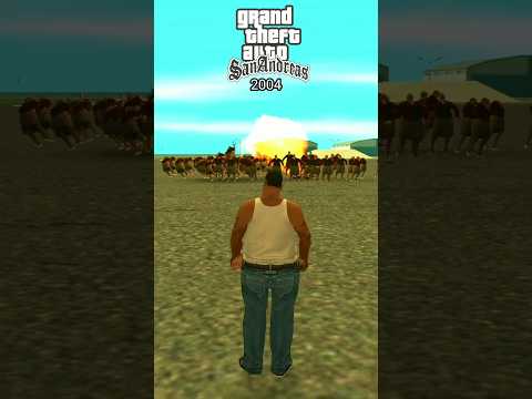 THROW A GRENADE AT 100 NPCs GTA EVOLUTION #gta #gta5 #gtasanandreas #gtav #gaming #gta6 #shorts