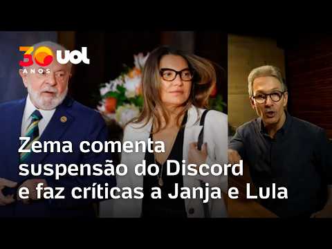 Zema condena suspensão do Discord pela ANPD e critica Janja e Lula