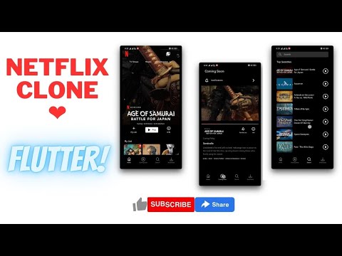 Netflix app UI clone created using Flutter