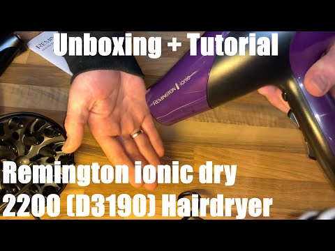 Remington ionic dry 2200 (D3190) Hairdryer unboxing...
