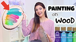 PAINTING on a GIANT WOOD SLICE