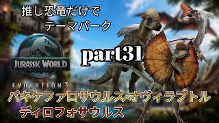 推し恐竜だけでテーマパークを作る！(JURASSICWorldEvolution3)part30 パキケファロサウルス·オヴィラプトル·ディロフォサウルス