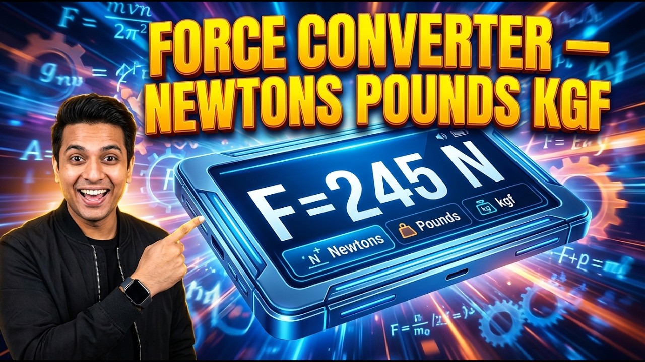 Force Converter — Newtons Pounds kgf Calculator — How to Use It | Engineering Tool