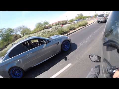 BMW M3 E92 ride with Ducati Monster