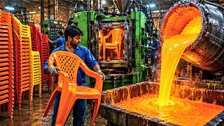 Amazing Process of Recycling Waste Polythene Bags into New Plastic Chairs | Incredible Manufacturing