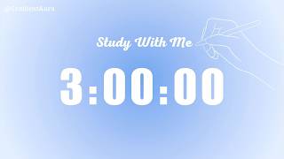 3 Hour Silent Study Timer | Gentle Alarm Only | Blue Aura Aesthetic | ADHD-Friendly