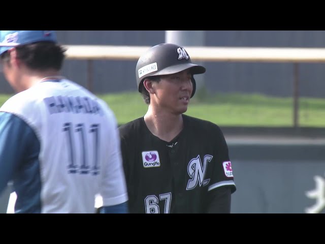 【ファーム】マリーンズ・茶谷健太 センターの頭上を越える大きなタイムリーで勝ち越し!! 2025年7月8日 北海道日本ハムファイターズ 対 千葉ロッテマリーンズ