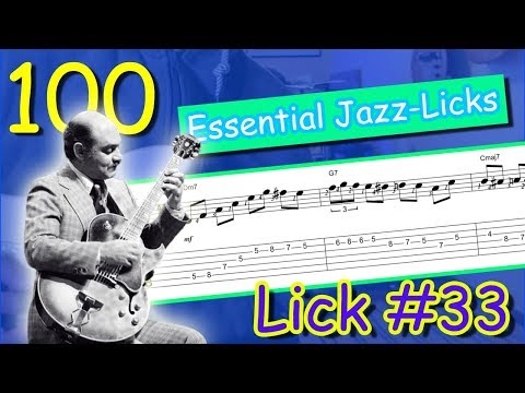 100 essential jazz-licks - lick #33 (guitar lesson with tablature)