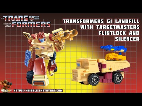 Transformers G1 Landfill with Targetmasters Flintlock & Silencer 4K video review #transformersg1