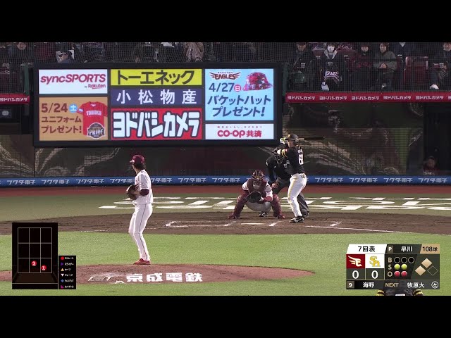 【7回表】最後は3球三振!! イーグルス・早川隆久 大ピンチから2者連続三振で7回無失点の好投!! 2025年4月25日 東北楽天ゴールデンイーグルス 対 福岡ソフトバンクホークス
