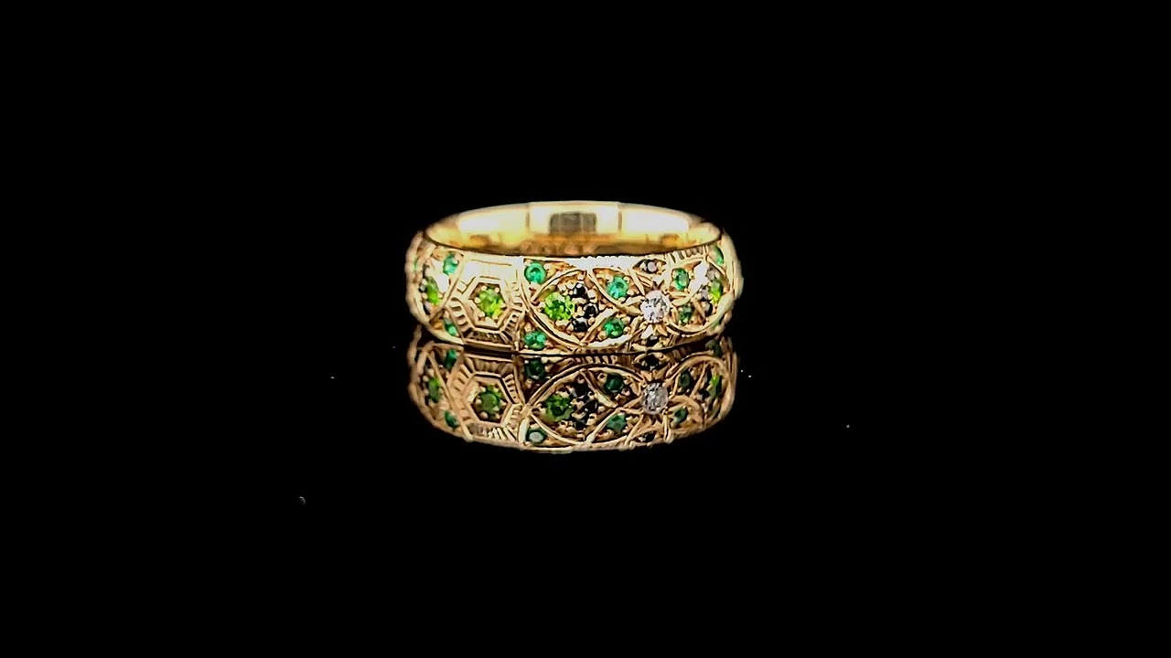 demantoid garnets ring