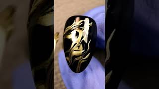 Black And Gold Marble Nail Art #Shorts #Nails