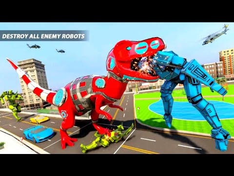 Dino Robot Bike Transform War Robot Dinosaur Games 2021 _ Android Gameplay