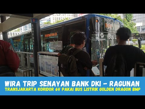 Thumbnail for TRIP TransJakarta Koridor 6V Senayan Bank DKI - Ragunan Pakai Bus Listrik Golden Dragon High Entry by Car