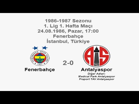 Fenerbahçe 2-0 Antalyaspor [HD] 24.08.1986 - 1986-1987 Turkish 1st League Matchday 1