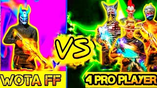 Wota FF vs 4 criminal pro player 1 vs 4 best gameplay video -Grena free fire @NonstopGaming_gaming