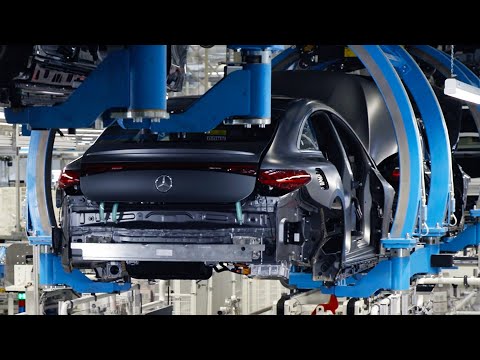 New Mercedes-Benz EQS Production – Luxury Electric Sedan Factory