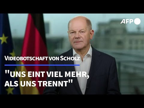 Video Thumbnail: Scholz: "Uns eint viel mehr, als uns trennt" | AFP