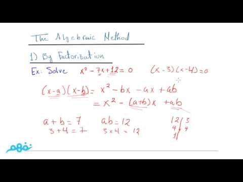 Quadratic equation - الرياضيات لغات - للصف الأول الثانوي - الترم الأول - نفهم