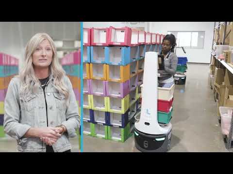 Locus Robotics autonomous mobile robots in a warehouse