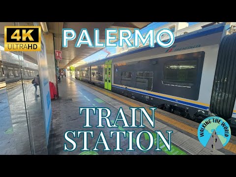 Palermo Train Station 4k walking tour video Palermo Sicily Italy