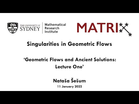 Nataša Šešum: Geometric Flows and Ancient Solutions Lecture One