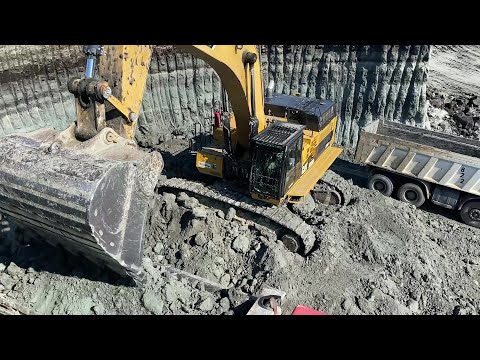 Caterpillar 374D Excavator Loading Mercedes & MAN Trucks - Interkat SA
