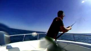 preview picture of video 'topsail island vacation fishing nc +50lb red fish drum october 2009'