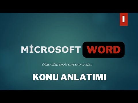 Bil101 - Microsoft Word Konu Anlatımı 1