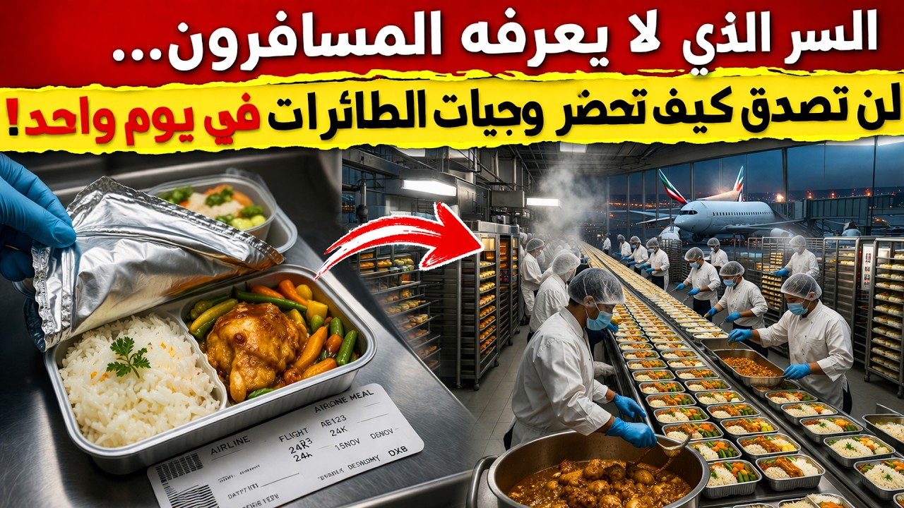 السر الذي لا يعرفه المسافرون… لن تصدق كيف تُحضّر وجبات الطائرات في يوم واحد!